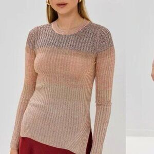 Zimmermann Illustration Mouline Ombre Rib Top Pink Multi Sz 1